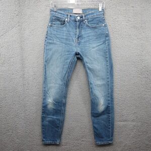 Everlane High Rise Skinny Denim Jeans Womens 26 Blue Distressed